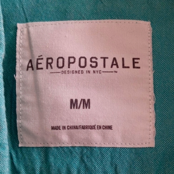 Aeropostale Men's Long Sleeve Oxford Button-Down Shirt.Size M. Color Green. - Picture 3 of 9